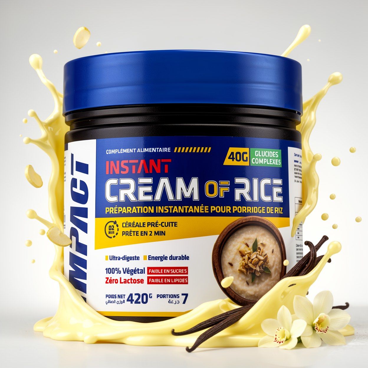 Instant Cream of Rice 7 Portions / 420g Crème Vanille